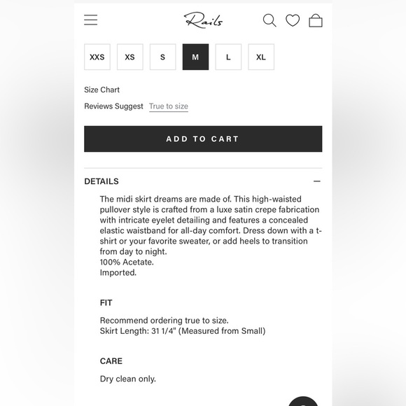 Rails SET | Crushed Satin Skirt Set | Anya Midi Skirt + Paola Tank Tide Size M - Picture 15 of 16